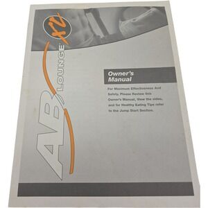 Ab Lounge XL Exercise Machine Owners Manual